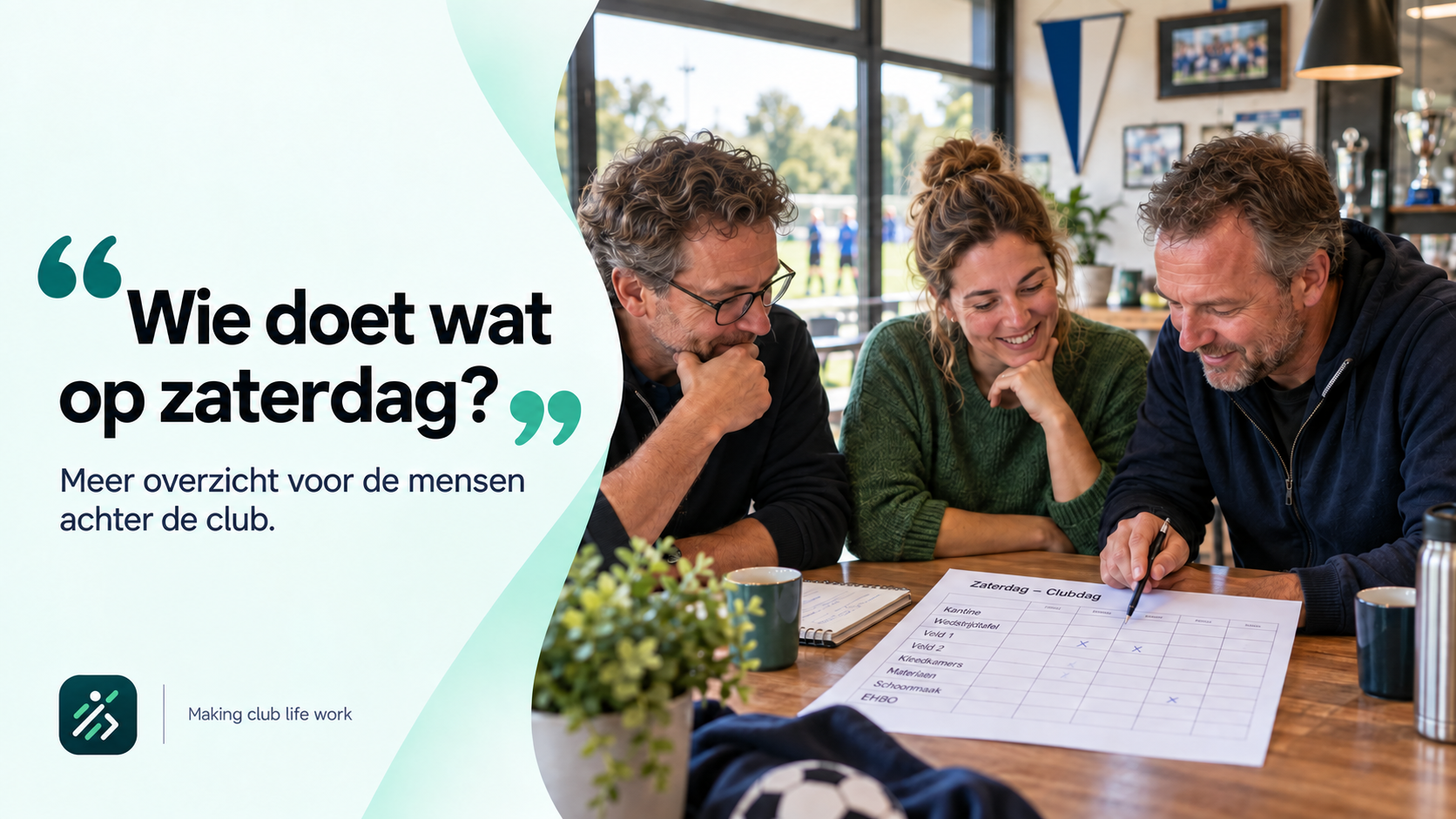Vrijwilligerswerk bij je sportclub: zo houd je samen het overzicht